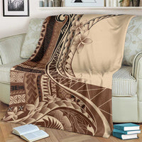 Samoa Siapo Mamanu Blanket Plumeria Mocha Motifs