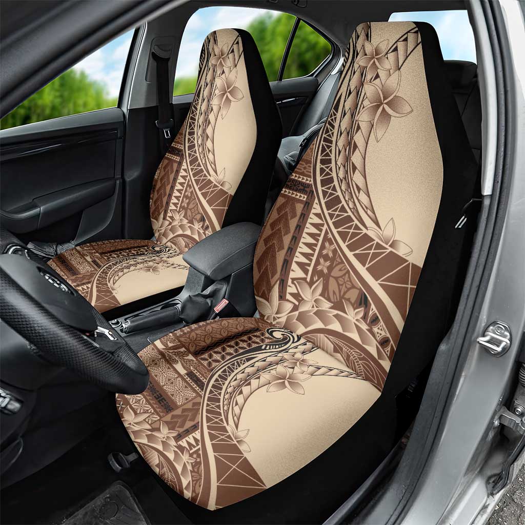 Samoa Siapo Mamanu Car Seat Cover Plumeria Mocha Motifs LT7 - Polynesian Pride