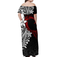 New Zealand Aotearoa Valentine Off Shoulder Maxi Dress Couple Maori Aroha Ki a Koe Ver.02 LT7 - Polynesian Pride