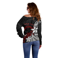 New Zealand Aotearoa Valentine Off Shoulder Sweater Couple Maori Aroha Ki a Koe Ver.02 LT7 - Polynesian Pride