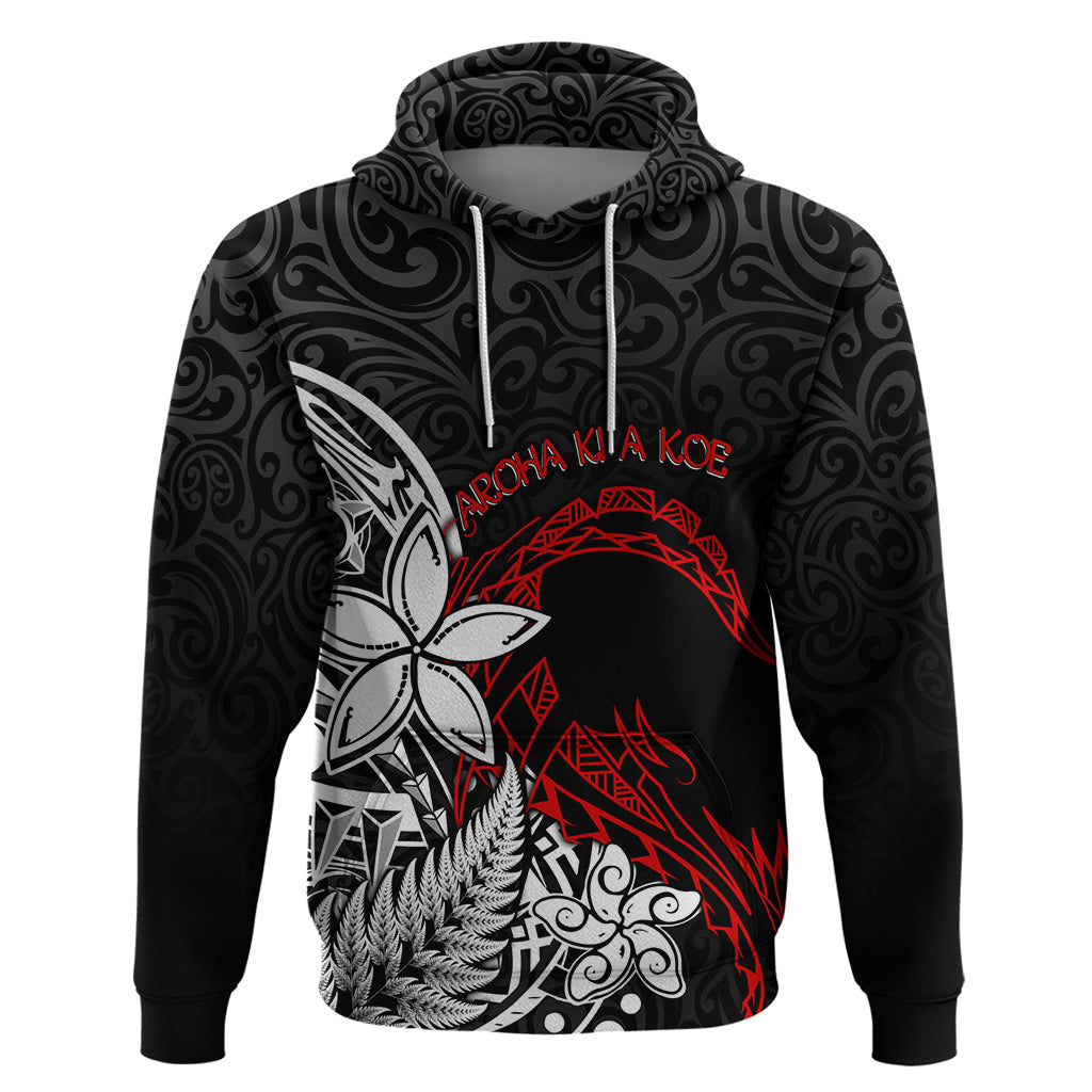 New Zealand Aotearoa Valentine Zip Hoodie Couple Maori Aroha Ki a Koe Ver.02 LT7 Pullover Hoodie Black - Polynesian Pride