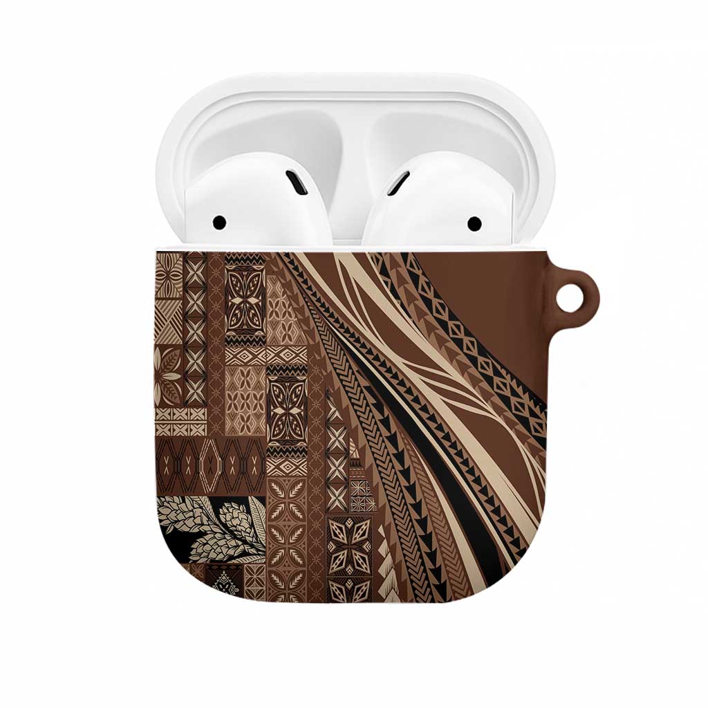 Pasifika Women's Day - Samoa Siapo Malu Tattoo Inspired AirPods Case Brown