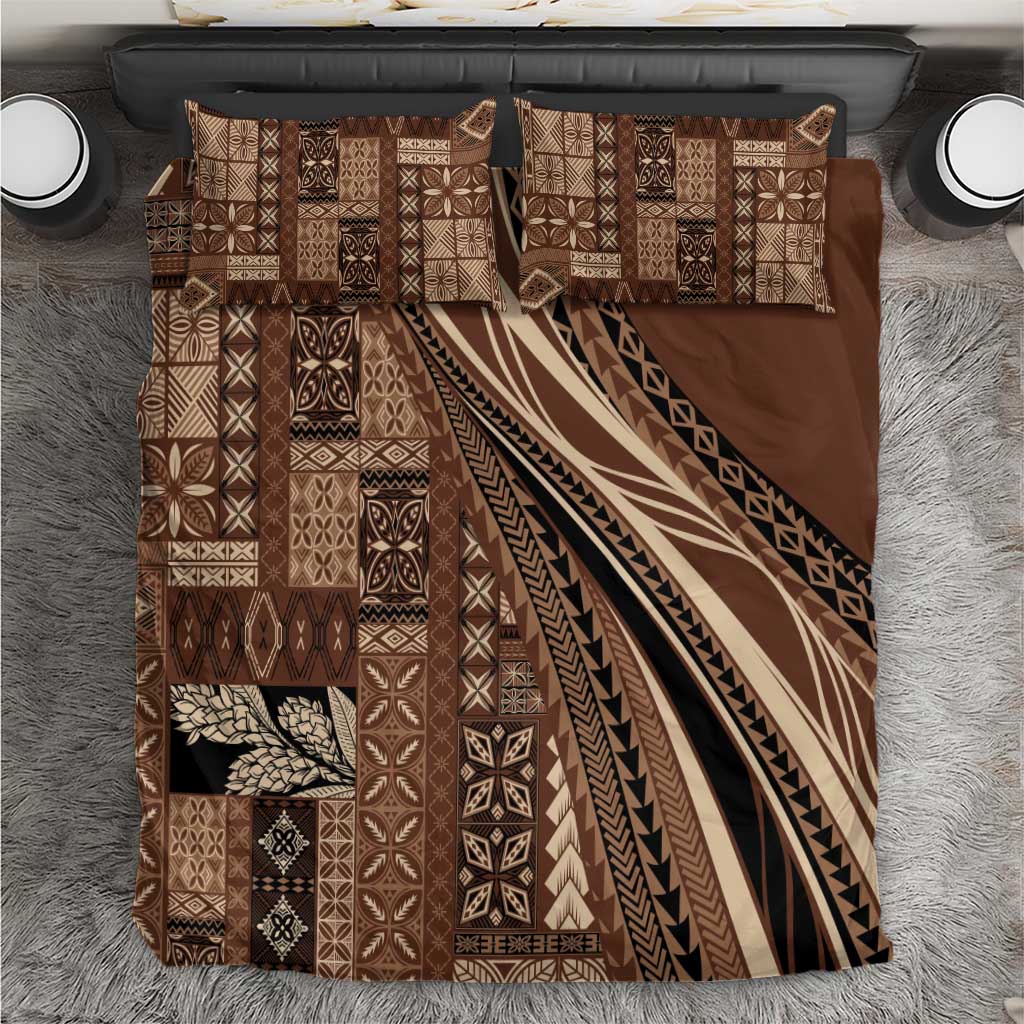 Pasifika Women's Day - Samoa Siapo Malu Tattoo Inspired Bedding Set Brown