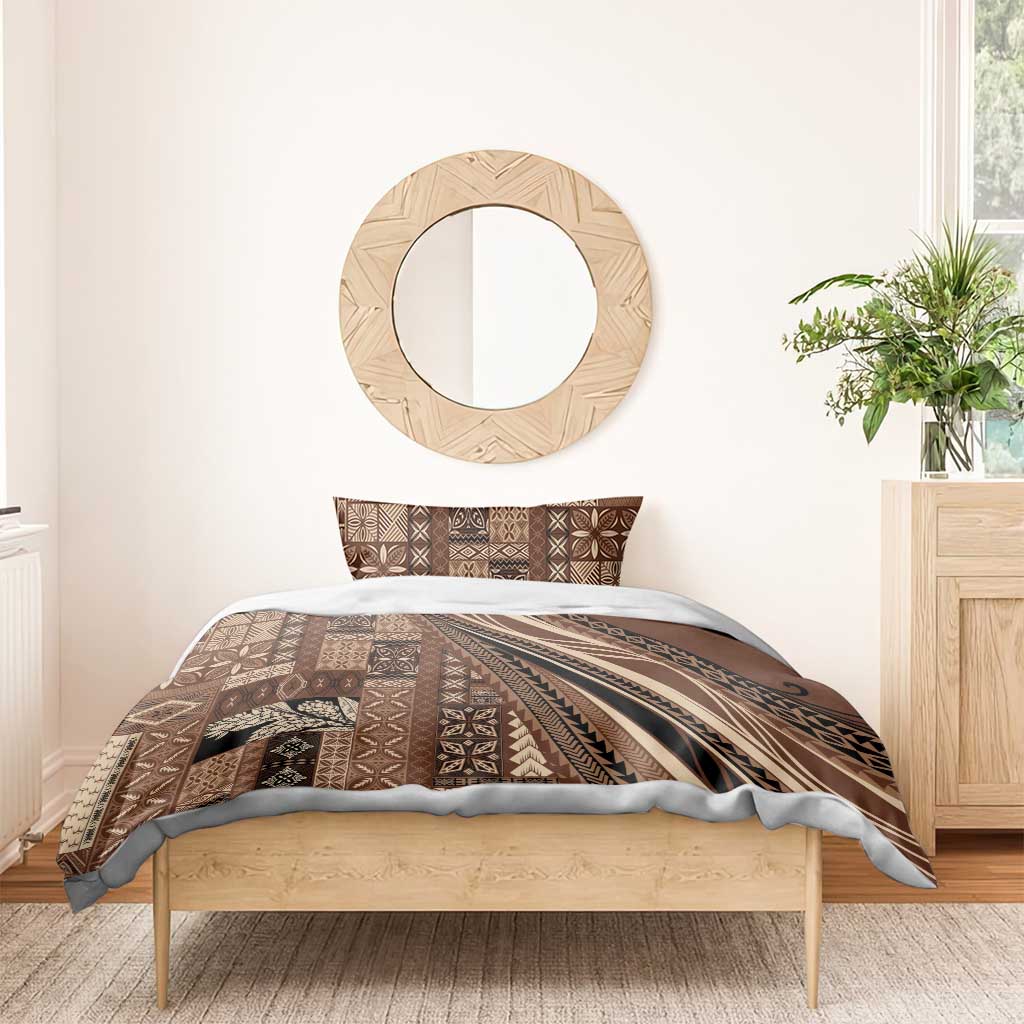 Pasifika Women's Day - Samoa Siapo Malu Tattoo Inspired Bedding Set Brown LT7 - Polynesian Pride