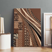 Pasifika Women's Day - Samoa Siapo Malu Tattoo Inspired Canvas Wall Art Brown