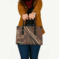Pasifika Women's Day - Samoa Siapo Malu Tattoo Inspired Leather Bag Brown