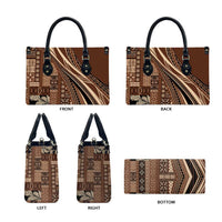 Pasifika Women's Day - Samoa Siapo Malu Tattoo Inspired Leather Bag Brown