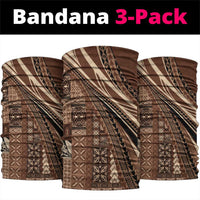 Pasifika Women's Day - Samoa Siapo Malu Tattoo Inspired Neck Gaiter Brown