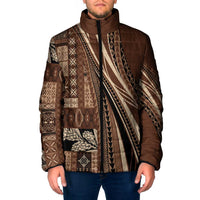 Pasifika Women's Day - Samoa Siapo Malu Tattoo Inspired Padded Jacket Brown