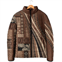 Pasifika Women's Day - Samoa Siapo Malu Tattoo Inspired Padded Jacket Brown