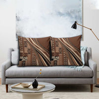 Pasifika Women's Day - Samoa Siapo Malu Tattoo Inspired Pillow Cover Brown