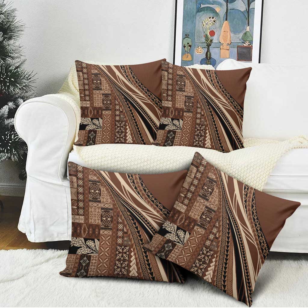 Pasifika Women's Day - Samoa Siapo Malu Tattoo Inspired Pillow Cover Brown