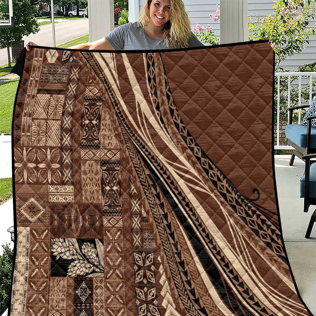 Pasifika Women's Day - Samoa Siapo Malu Tattoo Inspired Quilt Brown LT7 Brown - Polynesian Pride