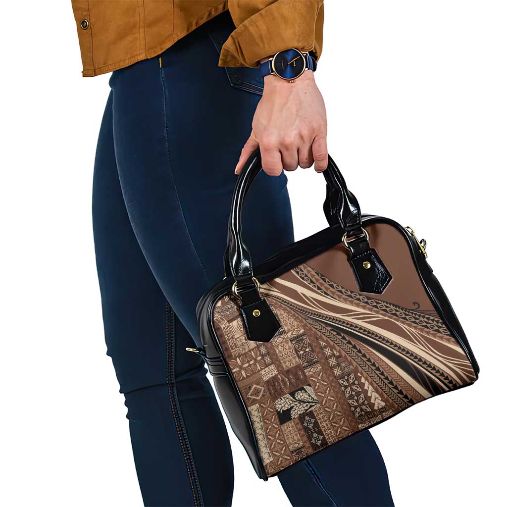 Pasifika Women's Day - Samoa Siapo Malu Tattoo Inspired Shoulder Handbag Brown