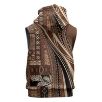 Pasifika Women's Day - Samoa Siapo Malu Tattoo Inspired Sleeveless Hoodie Brown LT7 - Polynesian Pride