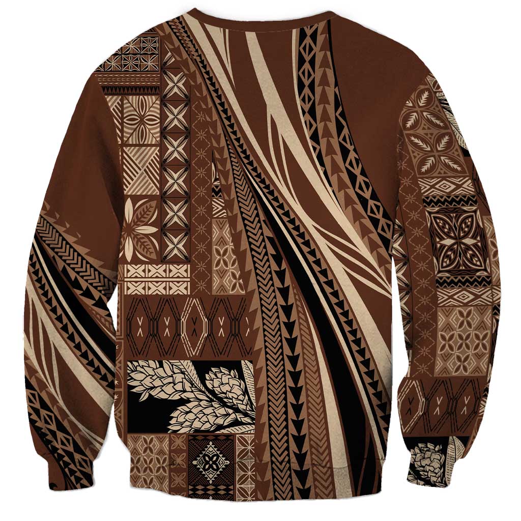 Pasifika Women's Day - Samoa Siapo Malu Tattoo Inspired Sweatshirt Brown