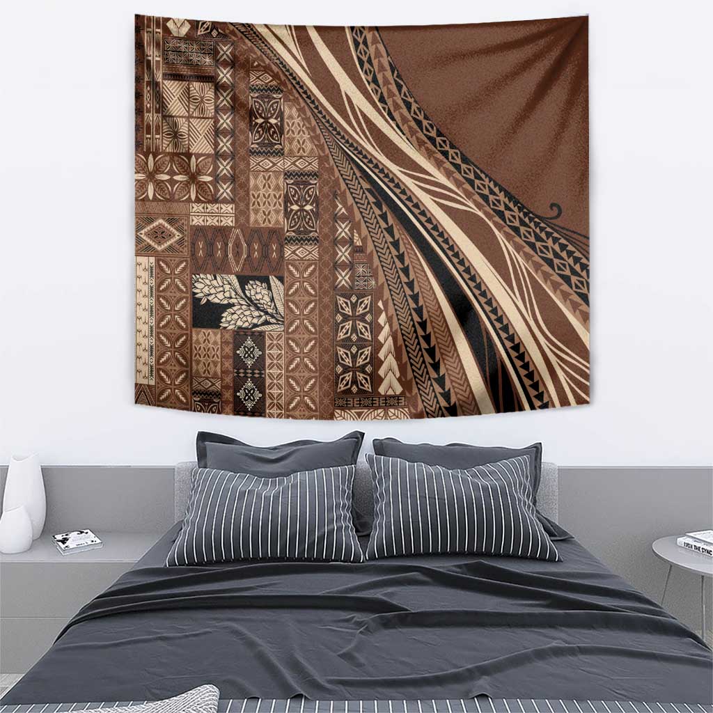 Pasifika Women's Day - Samoa Siapo Malu Tattoo Inspired Tapestry Brown
