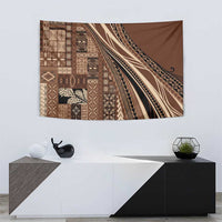 Pasifika Women's Day - Samoa Siapo Malu Tattoo Inspired Tapestry Brown