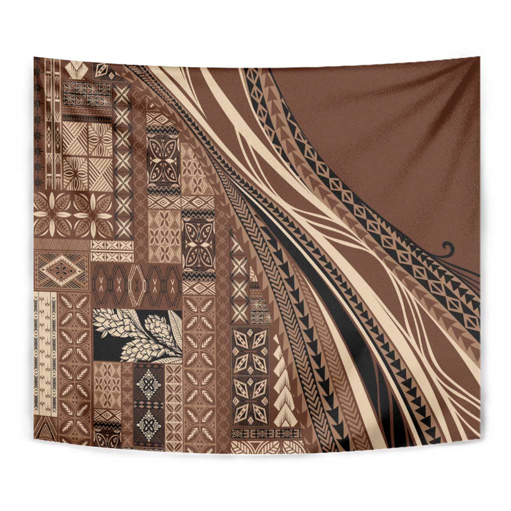 Pasifika Women's Day - Samoa Siapo Malu Tattoo Inspired Tapestry Brown