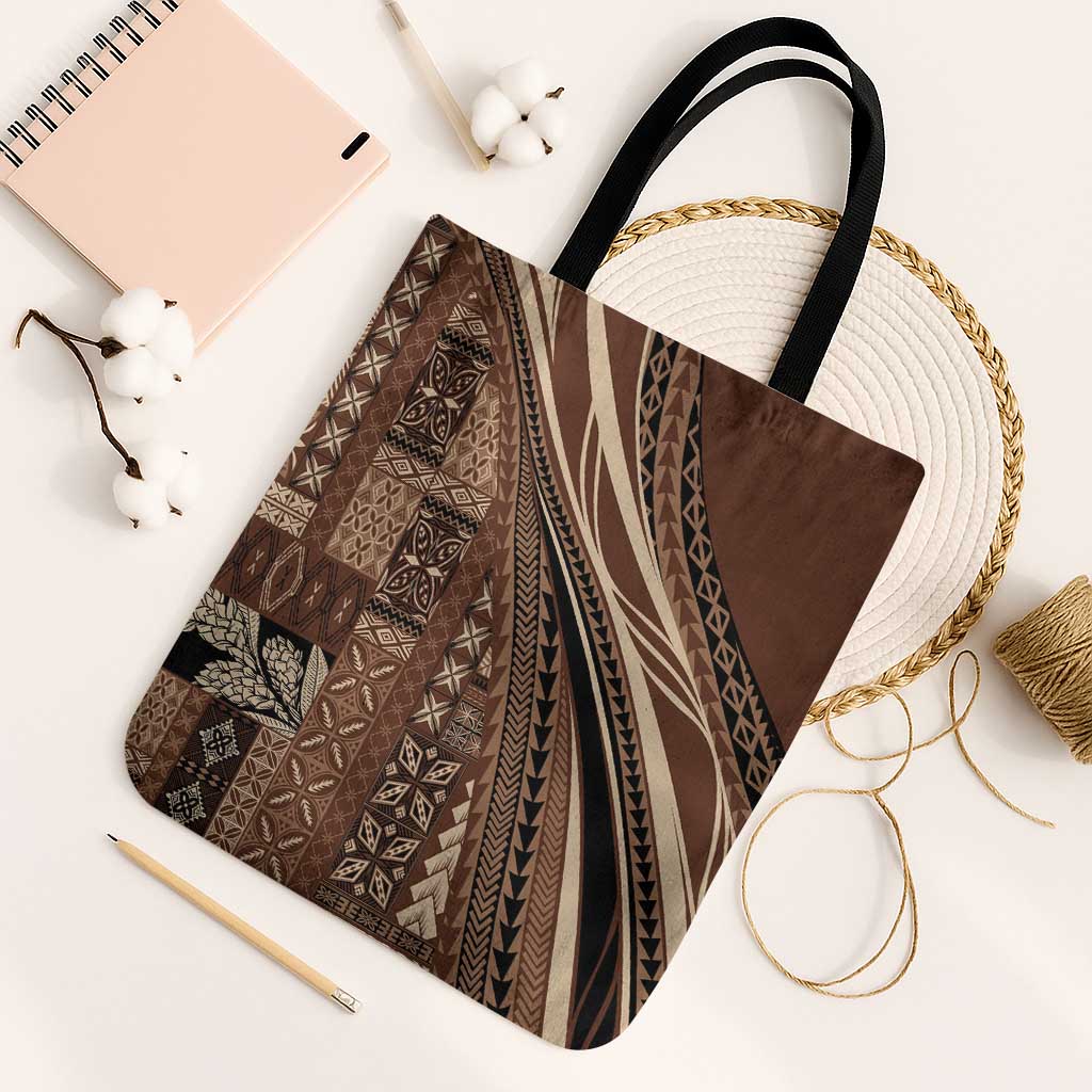 Pasifika Women's Day - Samoa Siapo Malu Tattoo Inspired Tote Bag Brown