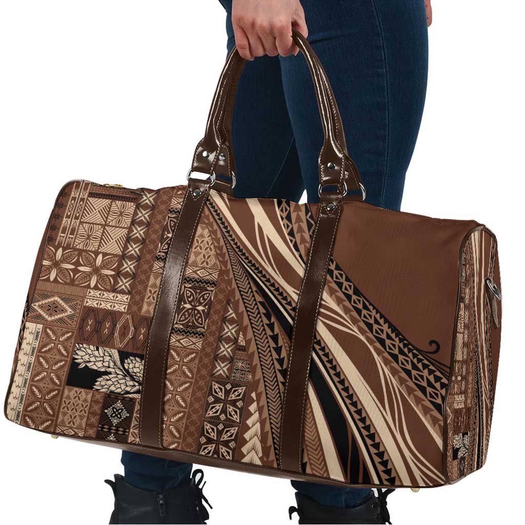 Pasifika Women's Day - Samoa Siapo Malu Tattoo Inspired Travel Bag Brown