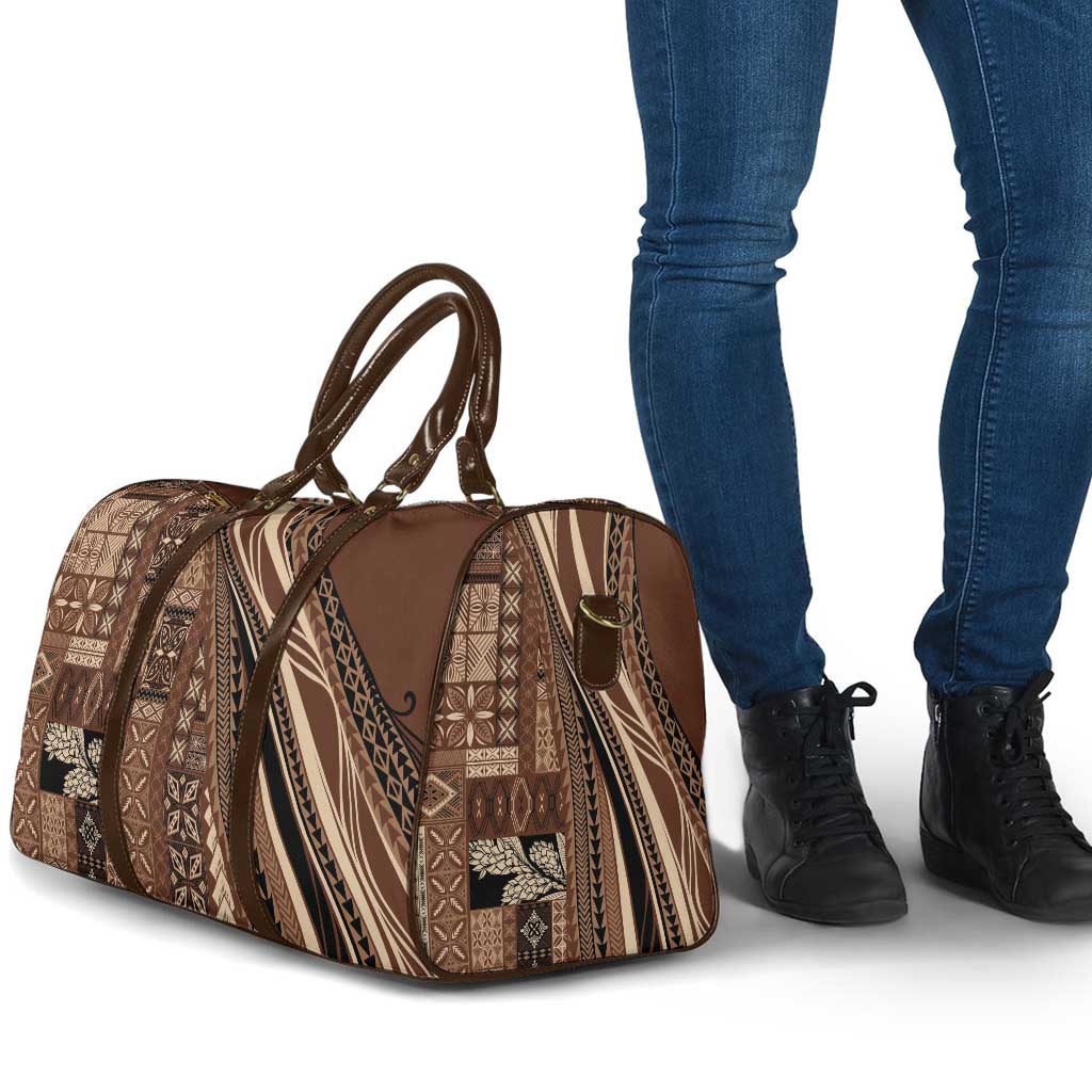 Pasifika Women's Day - Samoa Siapo Malu Tattoo Inspired Travel Bag Brown