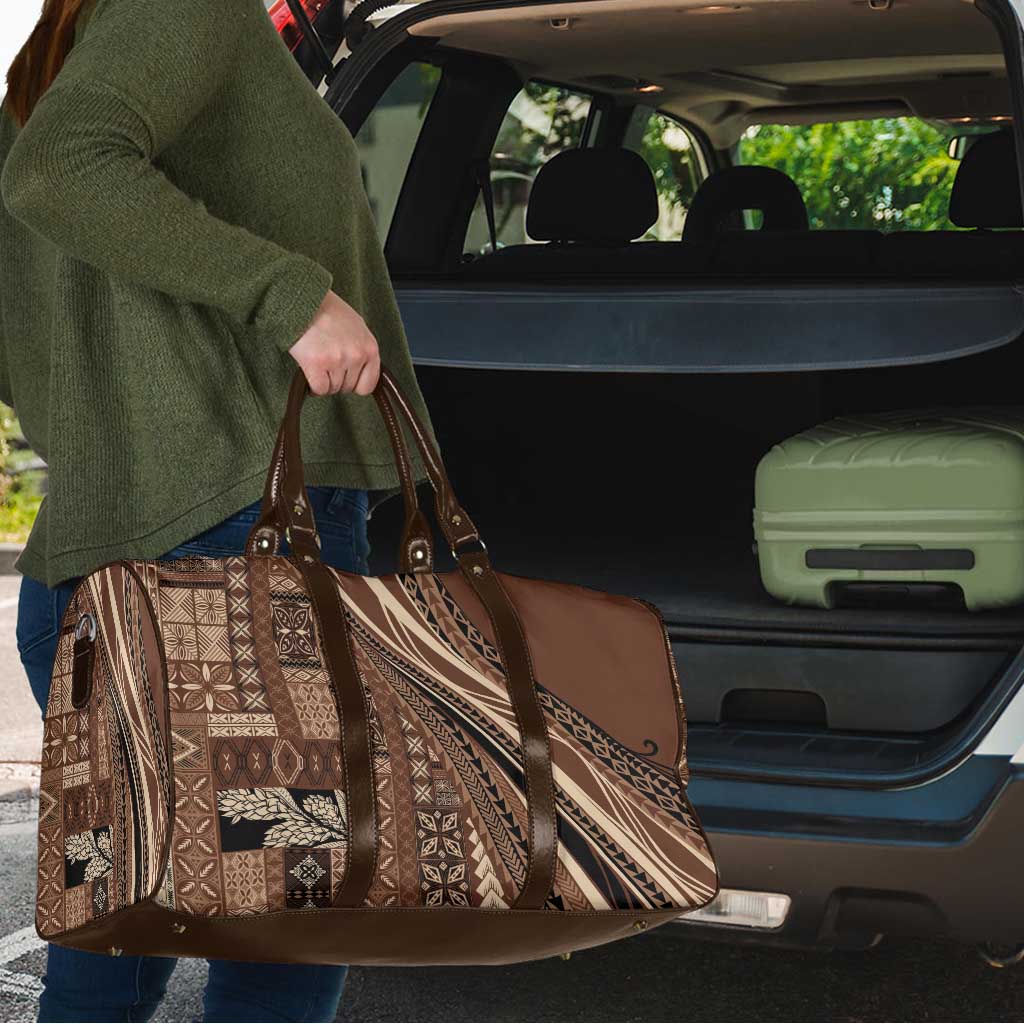 Pasifika Women's Day - Samoa Siapo Malu Tattoo Inspired Travel Bag Brown