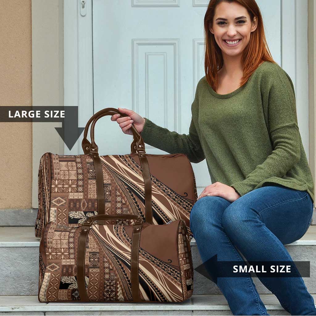 Pasifika Women's Day - Samoa Siapo Malu Tattoo Inspired Travel Bag Brown