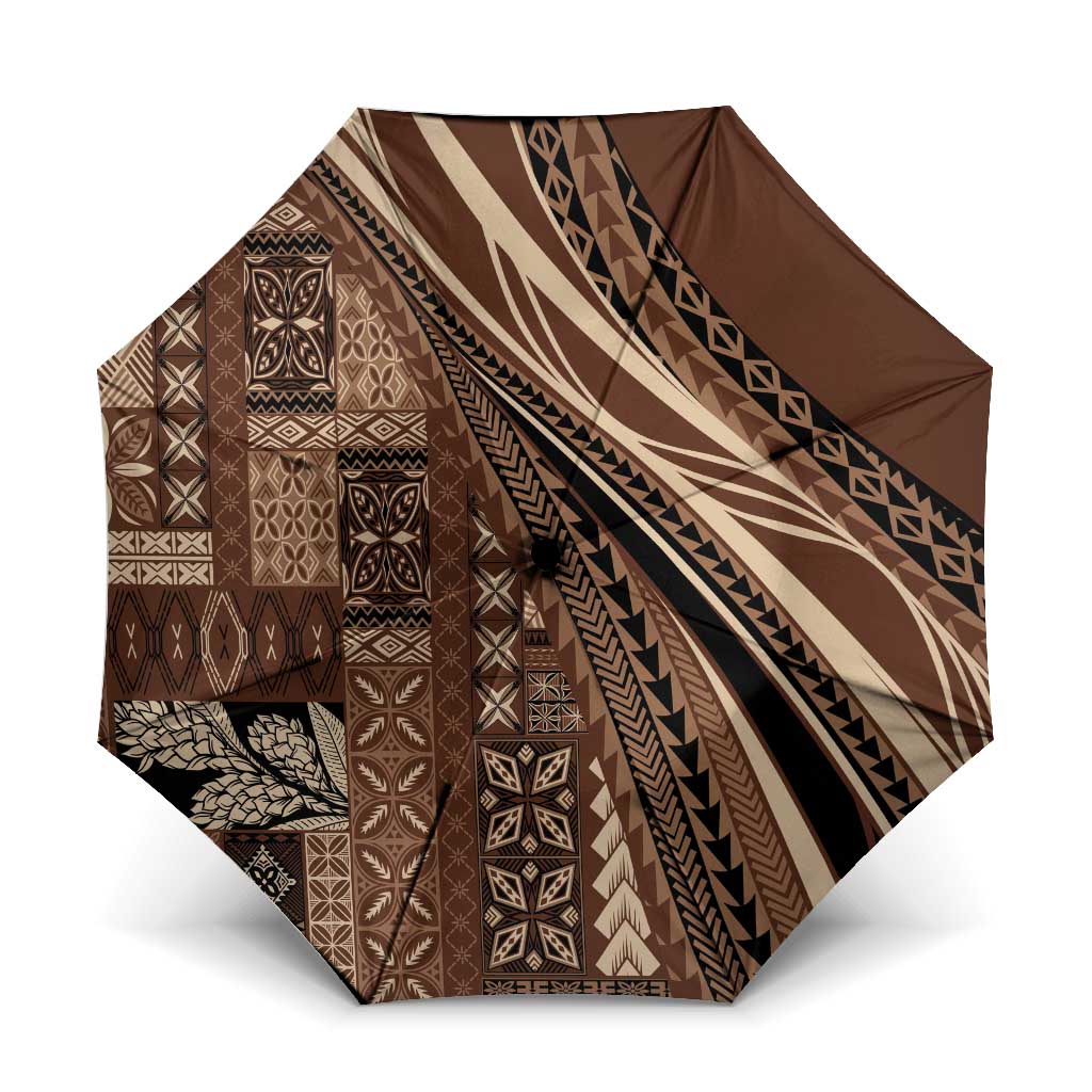 Pasifika Women's Day - Samoa Siapo Malu Tattoo Inspired Umbrella Brown