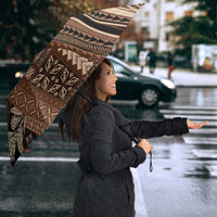 Pasifika Women's Day - Samoa Siapo Malu Tattoo Inspired Umbrella Brown