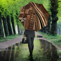 Pasifika Women's Day - Samoa Siapo Malu Tattoo Inspired Umbrella Brown