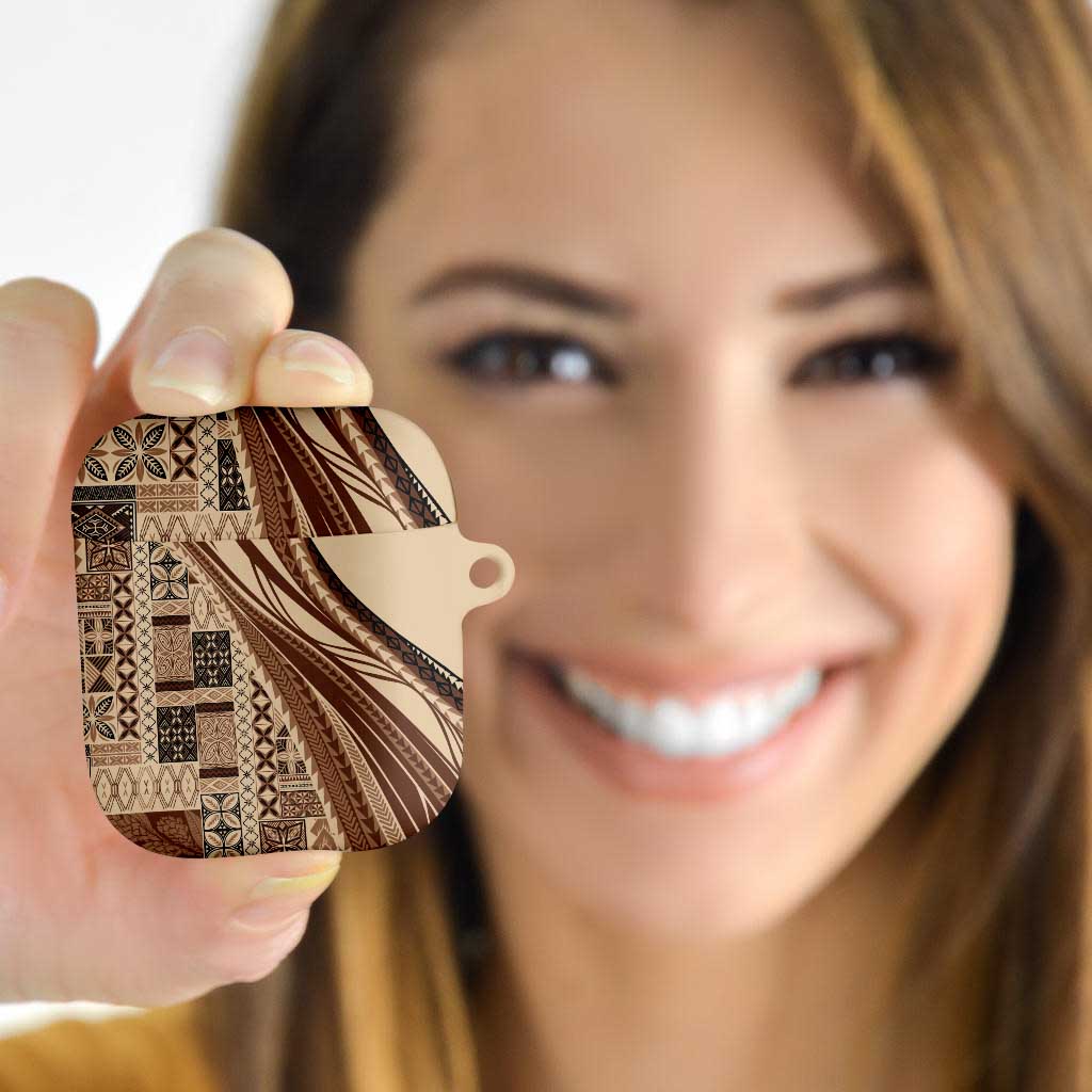 Pasifika Women's Day - Samoa Siapo Malu Tattoo Inspired AirPods Case Beige