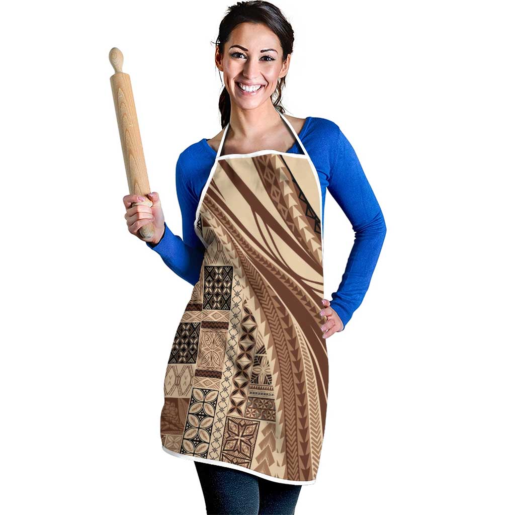 Pasifika Women's Day - Samoa Siapo Malu Tattoo Inspired Apron Beige