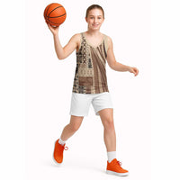 Pasifika Women's Day - Samoa Siapo Malu Tattoo Inspired Basketball Jersey Beige LT7 - Polynesian Pride