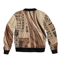 Pasifika Women's Day - Samoa Siapo Malu Tattoo Inspired Bomber Jacket Beige LT7 - Polynesian Pride