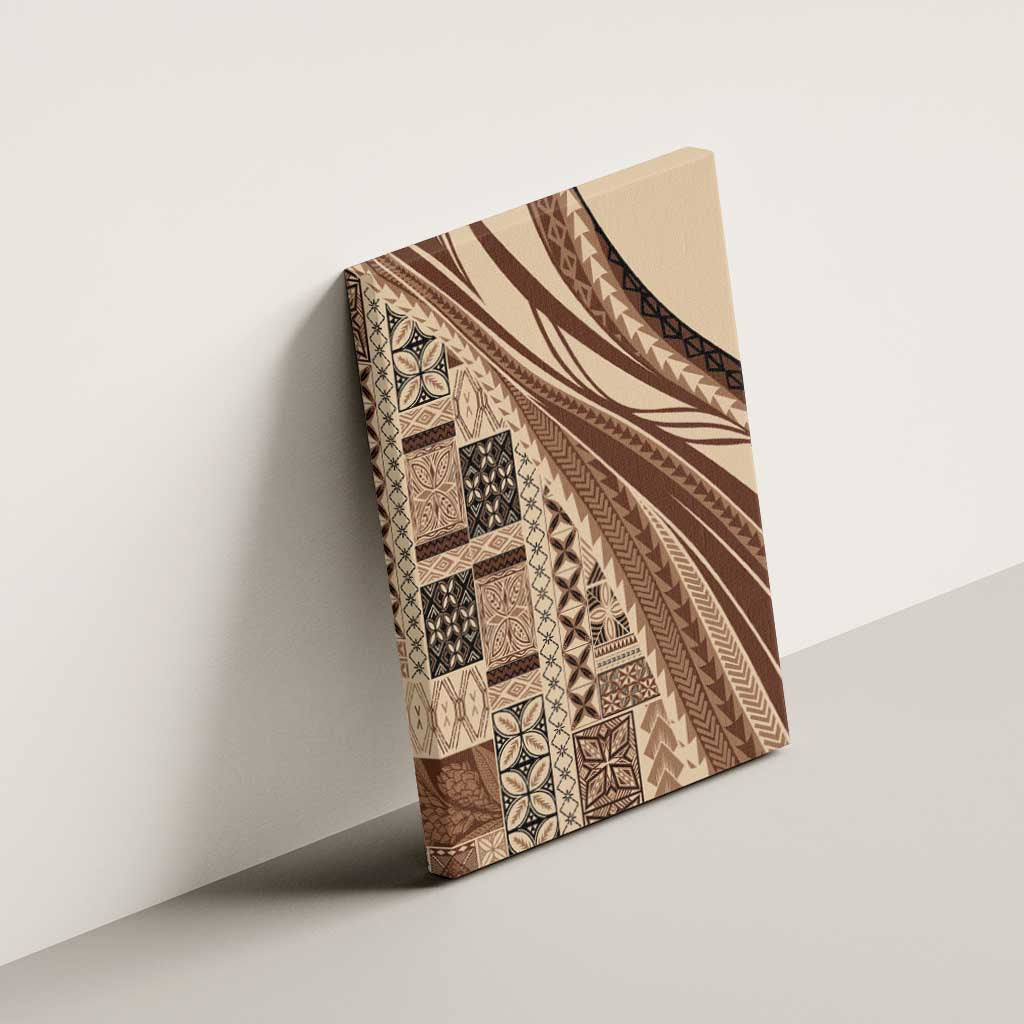 Pasifika Women's Day - Samoa Siapo Malu Tattoo Inspired Canvas Wall Art Beige