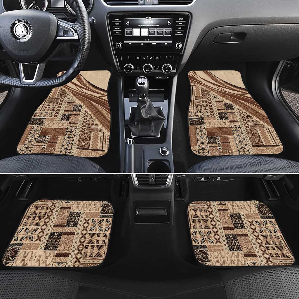 Pasifika Women's Day - Samoa Siapo Malu Tattoo Inspired Car Mats Beige