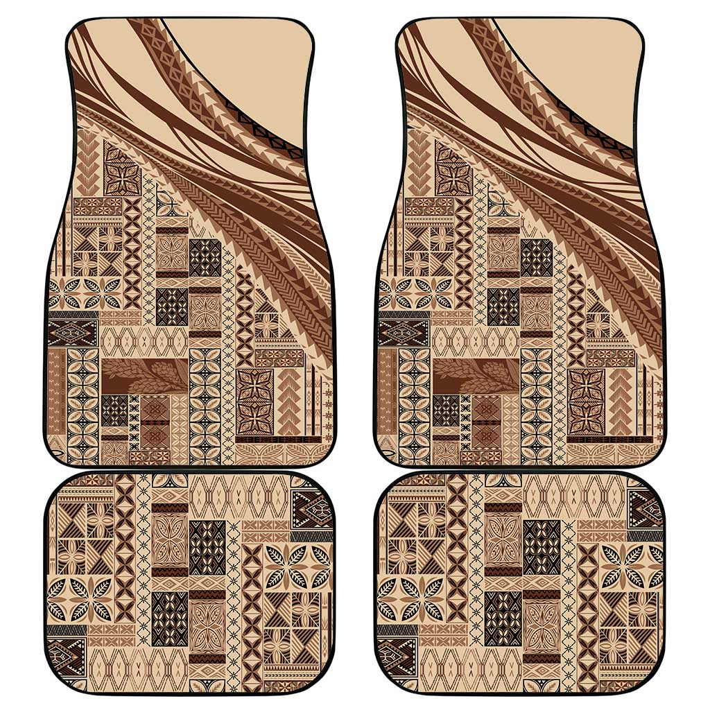 Pasifika Women's Day - Samoa Siapo Malu Tattoo Inspired Car Mats Beige