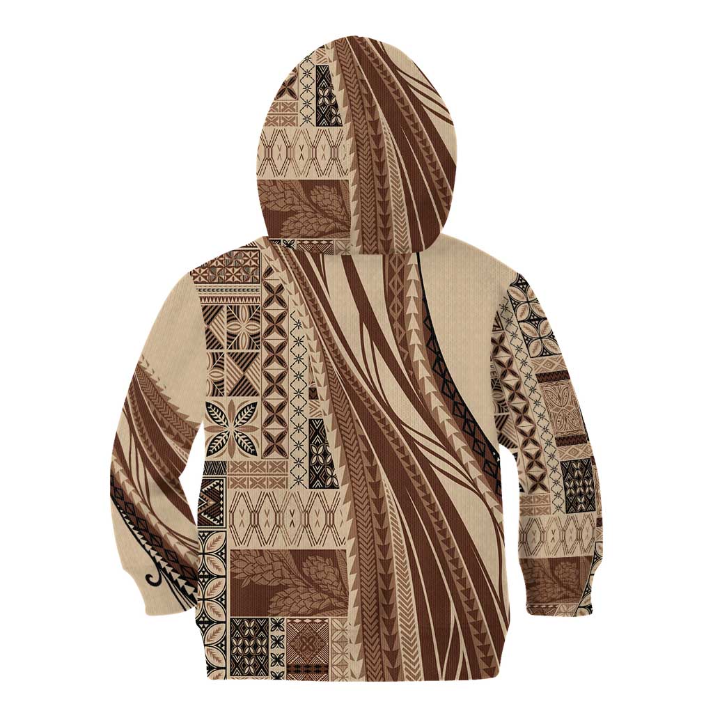 Pasifika Women's Day - Samoa Siapo Malu Tattoo Inspired Kid Hoodie Beige