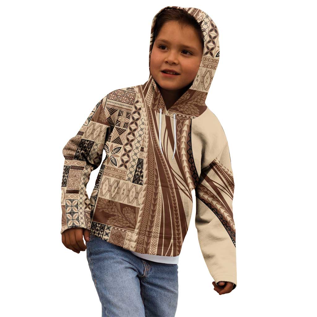 Pasifika Women's Day - Samoa Siapo Malu Tattoo Inspired Kid Hoodie Beige