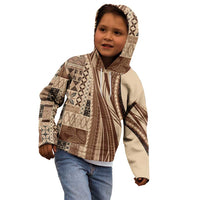 Pasifika Women's Day - Samoa Siapo Malu Tattoo Inspired Kid Hoodie Beige