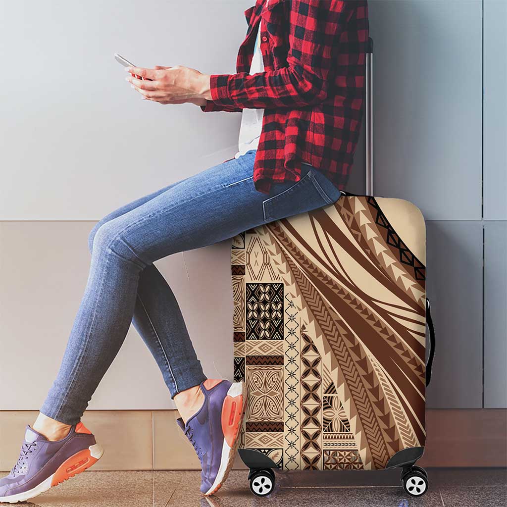 Pasifika Women's Day - Samoa Siapo Malu Tattoo Inspired Luggage Cover Beige