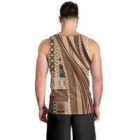 Pasifika Women's Day - Samoa Siapo Malu Tattoo Inspired Men Tank Top Beige