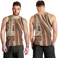 Pasifika Women's Day - Samoa Siapo Malu Tattoo Inspired Men Tank Top Beige