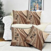 Pasifika Women's Day - Samoa Siapo Malu Tattoo Inspired Pillow Cover Beige