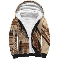 Pasifika Women's Day - Samoa Siapo Malu Tattoo Inspired Sherpa Hoodie Beige LT7 Unisex Beige - Polynesian Pride