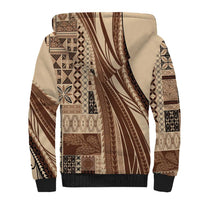 Pasifika Women's Day - Samoa Siapo Malu Tattoo Inspired Sherpa Hoodie Beige LT7 - Polynesian Pride