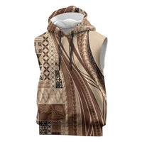 Pasifika Women's Day - Samoa Siapo Malu Tattoo Inspired Sleeveless Hoodie Beige
