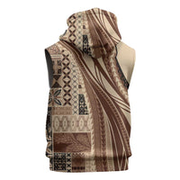 Pasifika Women's Day - Samoa Siapo Malu Tattoo Inspired Sleeveless Hoodie Beige