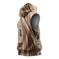 Pasifika Women's Day - Samoa Siapo Malu Tattoo Inspired Sleeveless Hoodie Beige